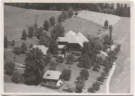 LANDWIRTSCHAFT/BAUERNHAUS 1950 Fliegeraufnahme Grünenmatt?