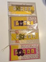 4er SET, Weihnachtskarten mit X-MAS Buchstaben