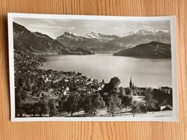Weggis mit Alpen - AK 1935