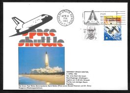 USA Sonderbrief Space Shuttle 6 Startbeleg 4.4.1983