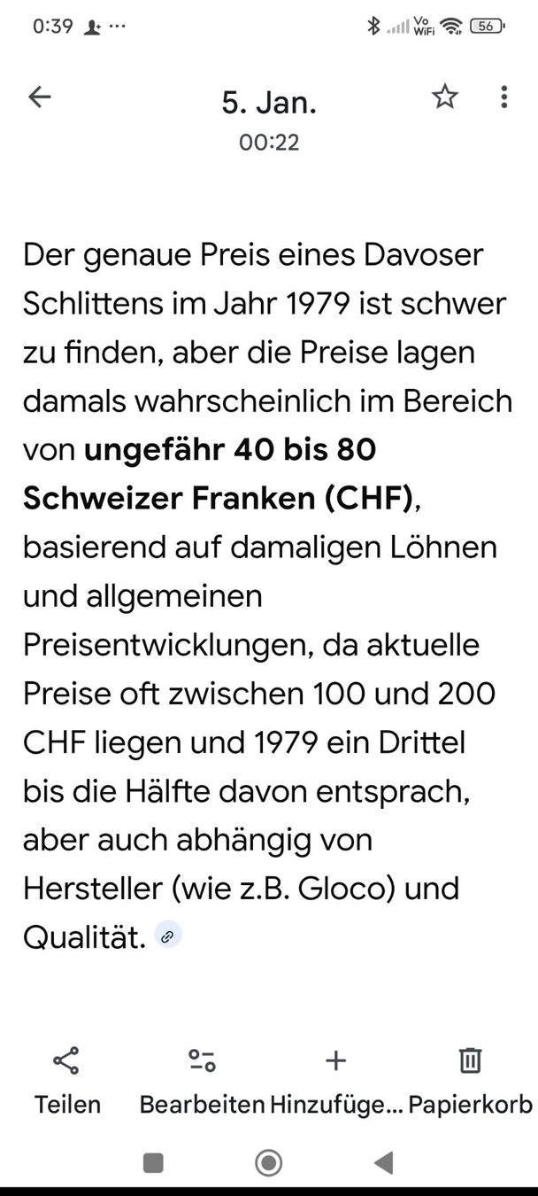 Davos Schlitteln: Holzschlitten "De Luxe", nostalgisch 1976 – Gebraucht aus Beringen von ptt_c5nt 3