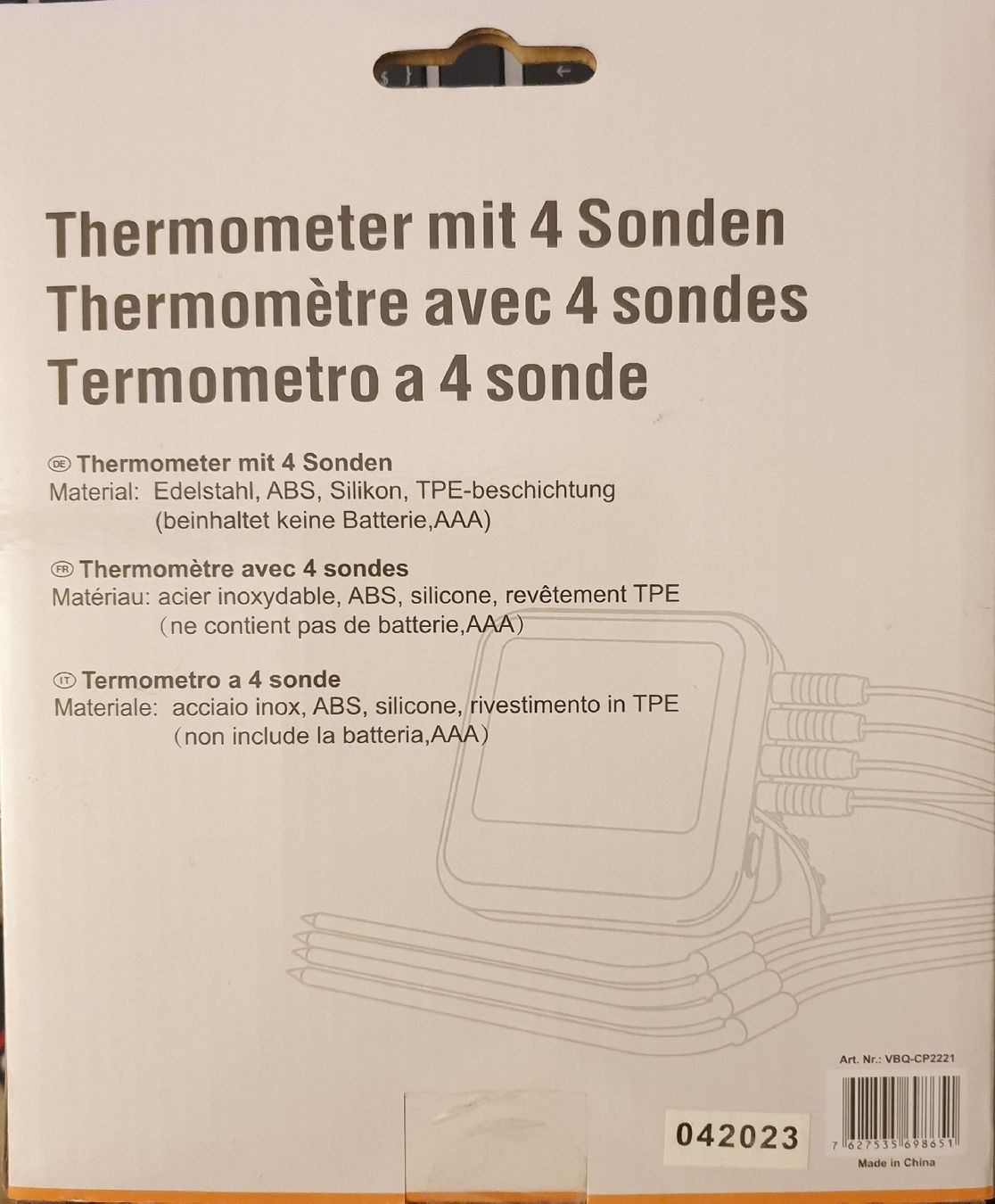 Altro per la casa: Grill Thermometer mit 4 Sonden Fabrikneu – Nuovo e nell'imballaggio originale da Horw venduto da Arta20000 2