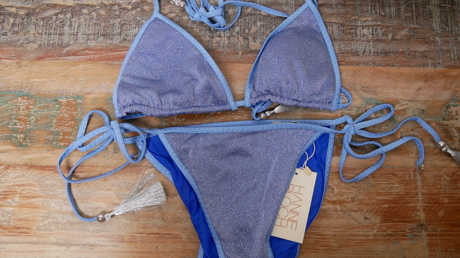 Costumi da bagno & Bikini: Hanne Bloch Bikini blau Glitzer Luxus Marke – Nuovo e nell'imballaggio originale da Zürich venduto da julia_vina 1
