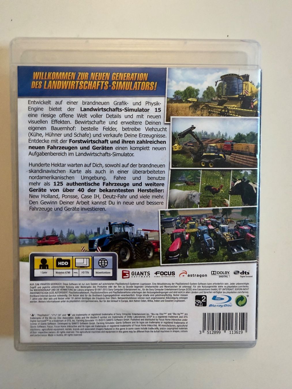 Giochi: PlayStation 3 Game LANDWIRTSCHAFTSSIMULATOR 15 PS3 – Usato da Münsingen venduto da Ganjam 2