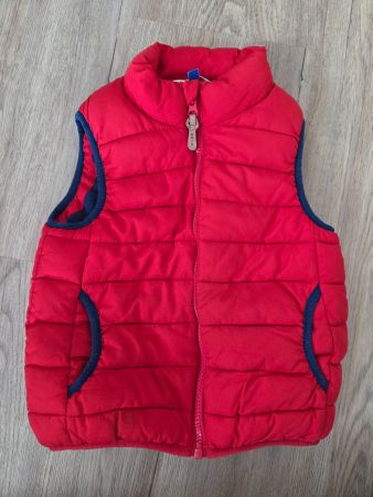 Gilet für Kinder rot mit Fleece gefüttert, Grösse 110/116
