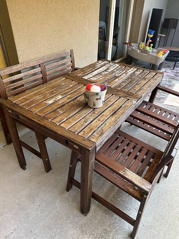Set di tavolo e panche: Gartentisch mit 2 Stühlen und Sitbank – Usato da Bonstetten venduto da locco_7 1