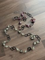 lange Halskette mit Glasperlen, neuwertig