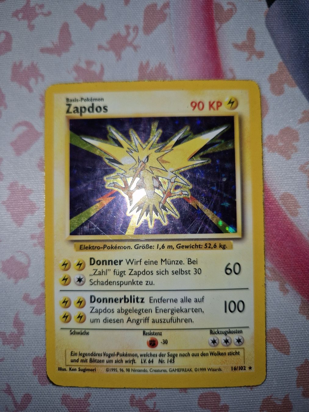 Pokémon Sammelbilder & Trading cards: Zapdos DE base set Holo – Gebraucht aus Wangen b. Olten von shlem 3