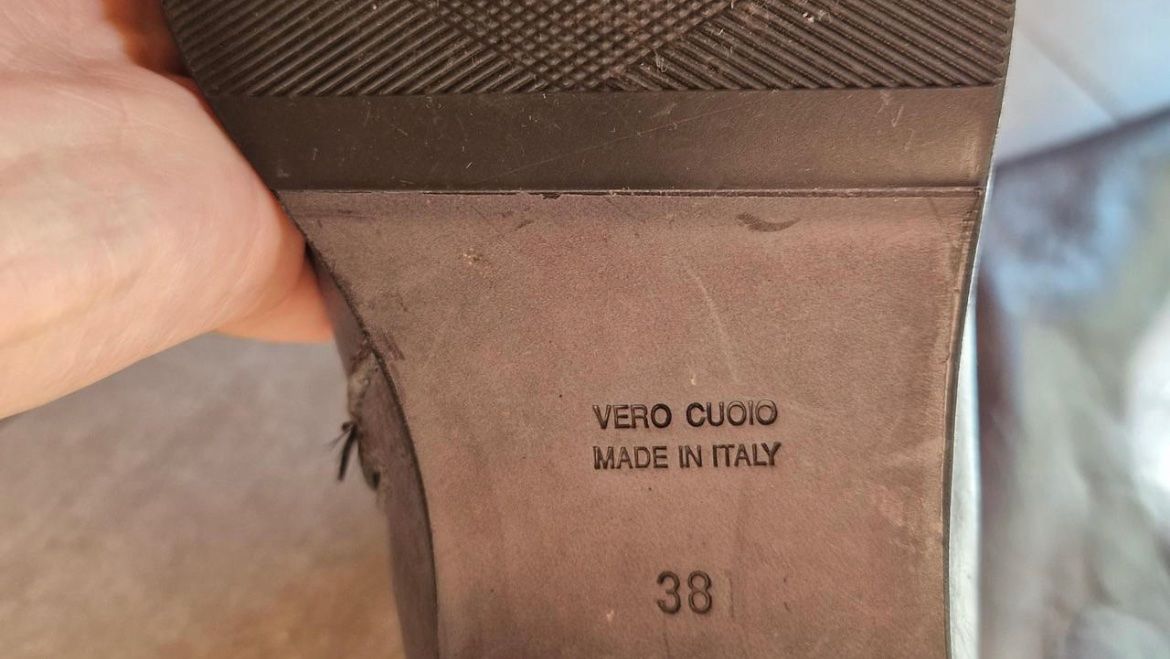 Scarpe da donna: Graue Echtlederstiefel Größe 38 – Nuovo (secondo la descrizione) da Perlen venduto da b.b10 3