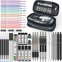 Schreibset 45-teilig mit Mäppchen Pastell Textmarker Schwarz