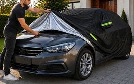 Autoabdeckung wasserdicht mit Spiegel-Taschen Grösse XL