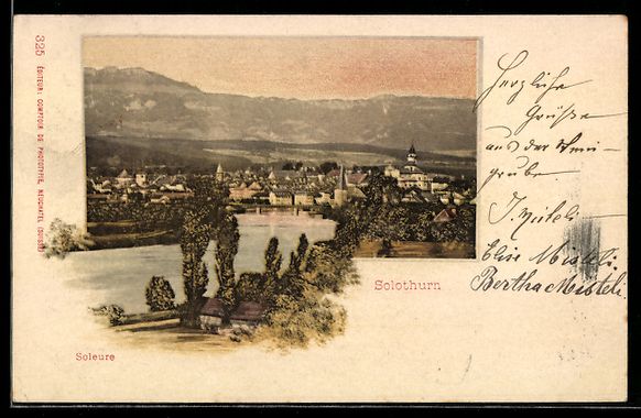 Cartoline postali: Solothurn, Stadtansicht mit Fluss, Brüc – Usato da Berlin venduto da bartko-reher