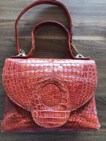 Tasche Leder Ledertasche Orange Vintage