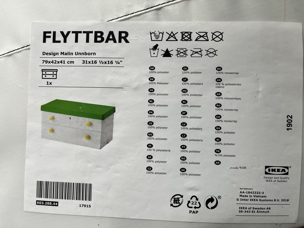 Ikea Cassapanche: Stoffbox Flyttbar für Kinderzimmer – Nuovo e nell'imballaggio originale da Matten(St.Stephan) venduto da sch_5csq 3