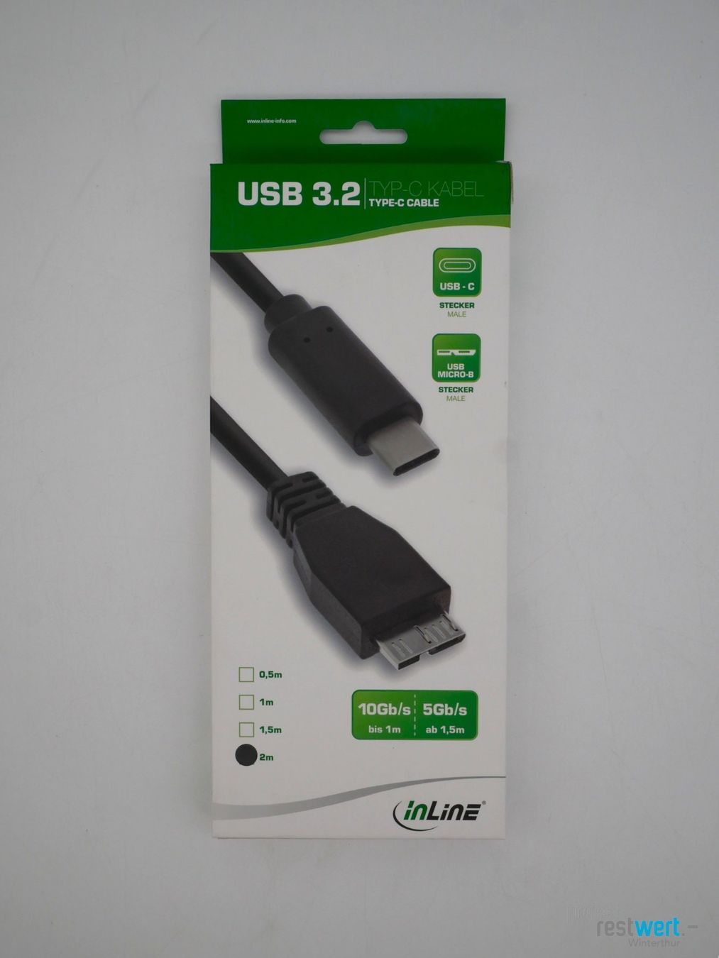 Câbles: INLINE USB 3.0 Typ C (M) an Micro-B (M) Kabel, 2m – Neuf (Voir description) à Winterthur par Restwert_Winterthur