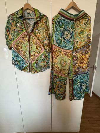 Alemais Set Bluse und Hose aus Seide Gr. S/M 