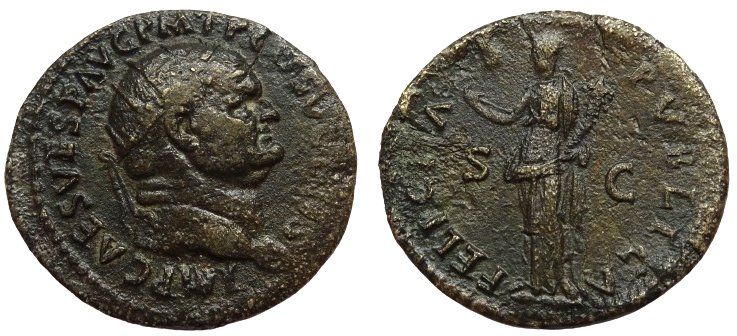Alle Münzen: VESPASIAN bronze Dupondius – Gebraucht aus La Sarraz von classicworldcoins