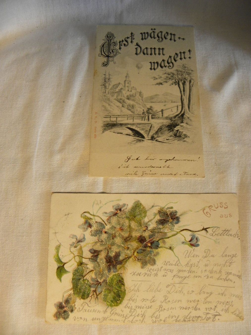 Ansichtskarten: 2 alte schöne Ansichtskarten Schweiz von 1901 und 1902 – Gebraucht aus Reinach von Taysalmon