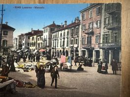 1926 antike, BEO top AK: Locarno mercato, top Zustand