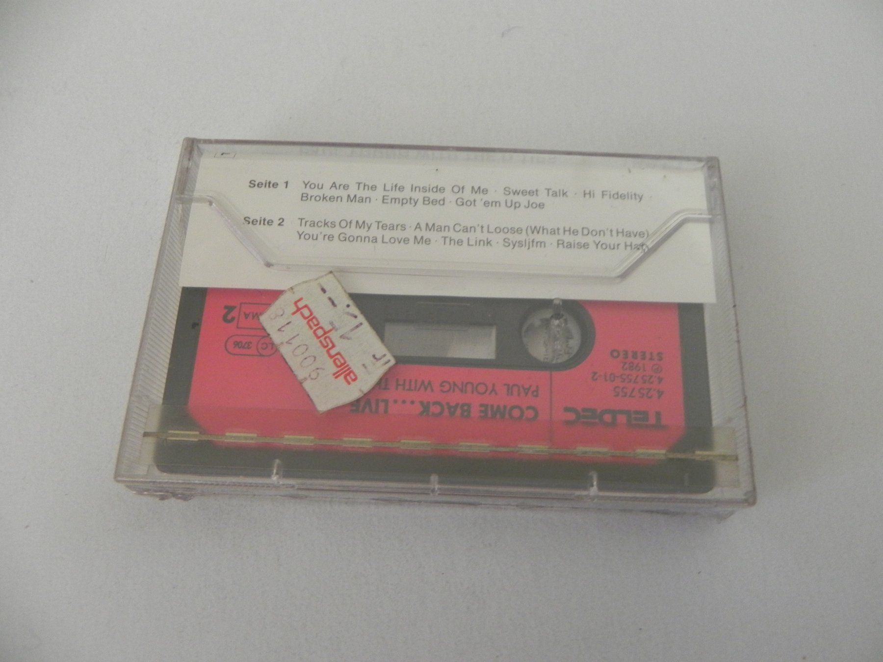 Musicassette: Mint MC brit Pop Sänger Paul Young 1982 Come back....Live – Nuovo e nell'imballaggio originale da Siebnen venduto da krimsie 1