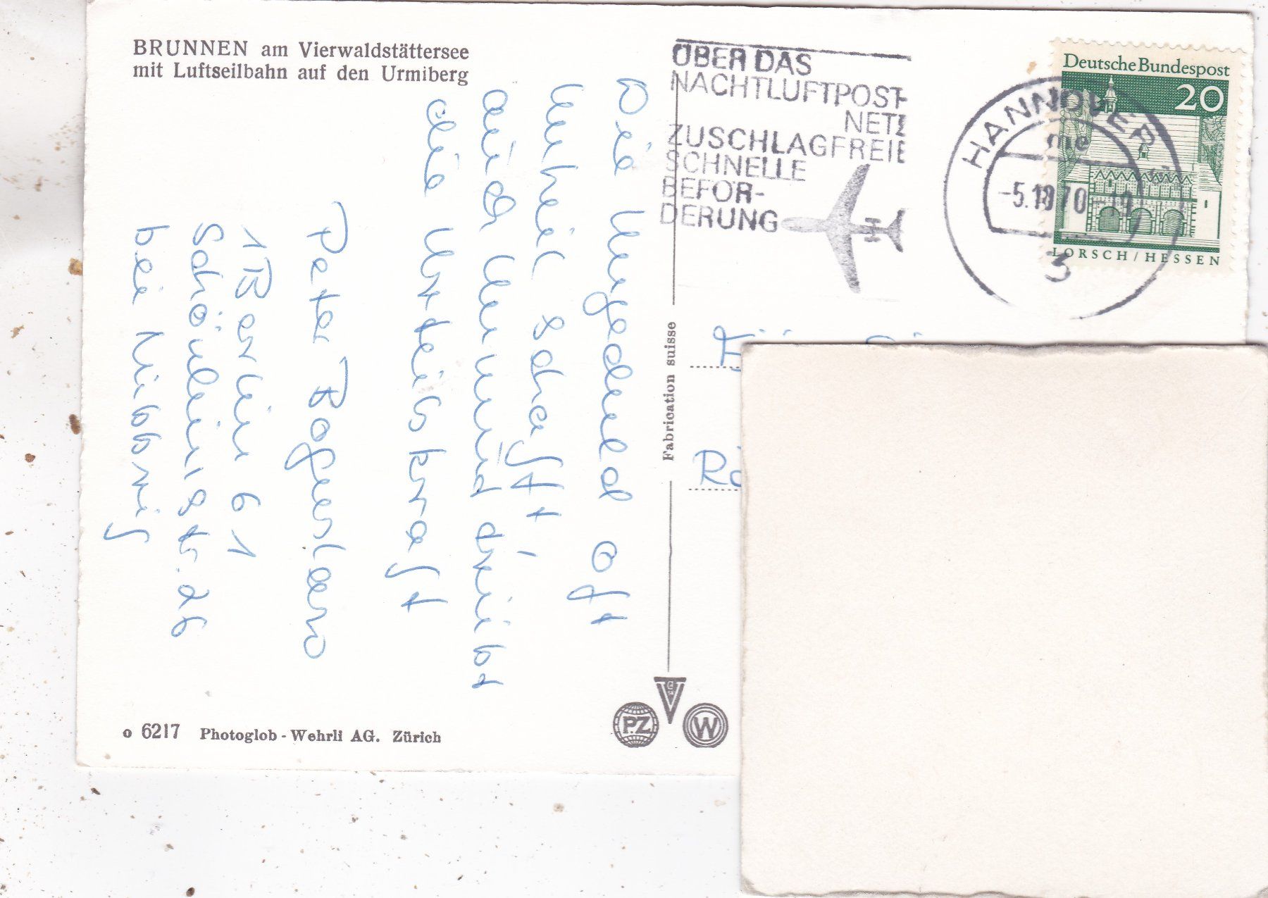 Cartoline postali: Brunnen mit Luftseilbahn Urmiberg 1970 – Usato da Herisau venduto da Lisegrat2008 1