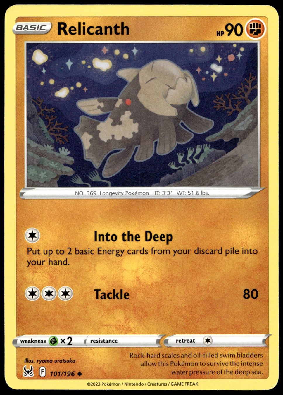 Pokémon Carte collezionabili: Pokémon Relicanth 101/196   SWSH11 Lost Origin – Usato da Le Mouret venduto da PokemonCards_CH