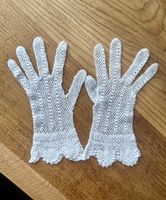 Damen vintage Handschuhe weiss gehäkelt wie neu