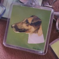 Porte-clés chien avec adresse 4x4 cm