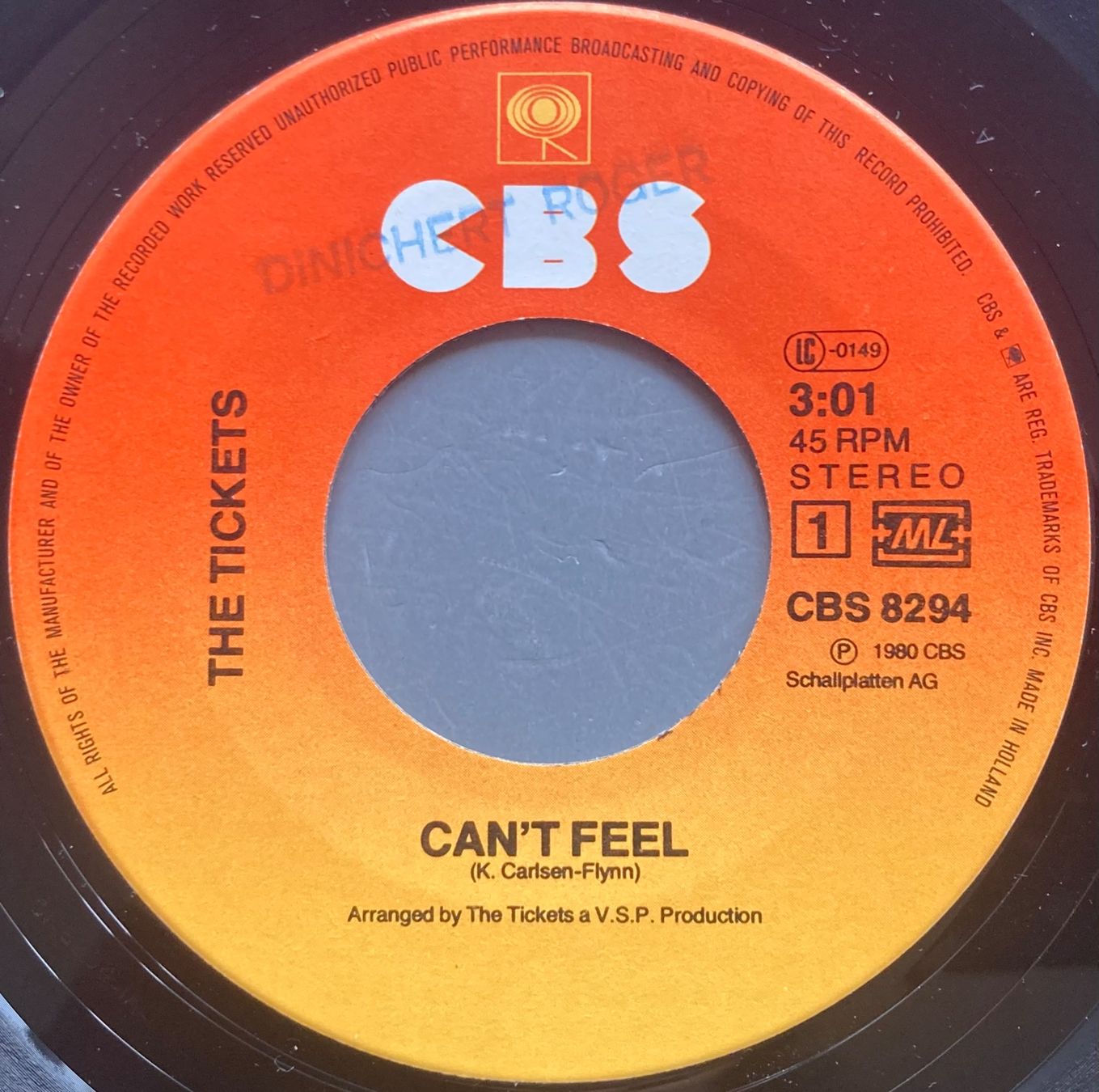 Schallplatten: THE TICKETS - CAN'T FEEL – Gebraucht aus Poliez-Pittet von Newtown-Records 2