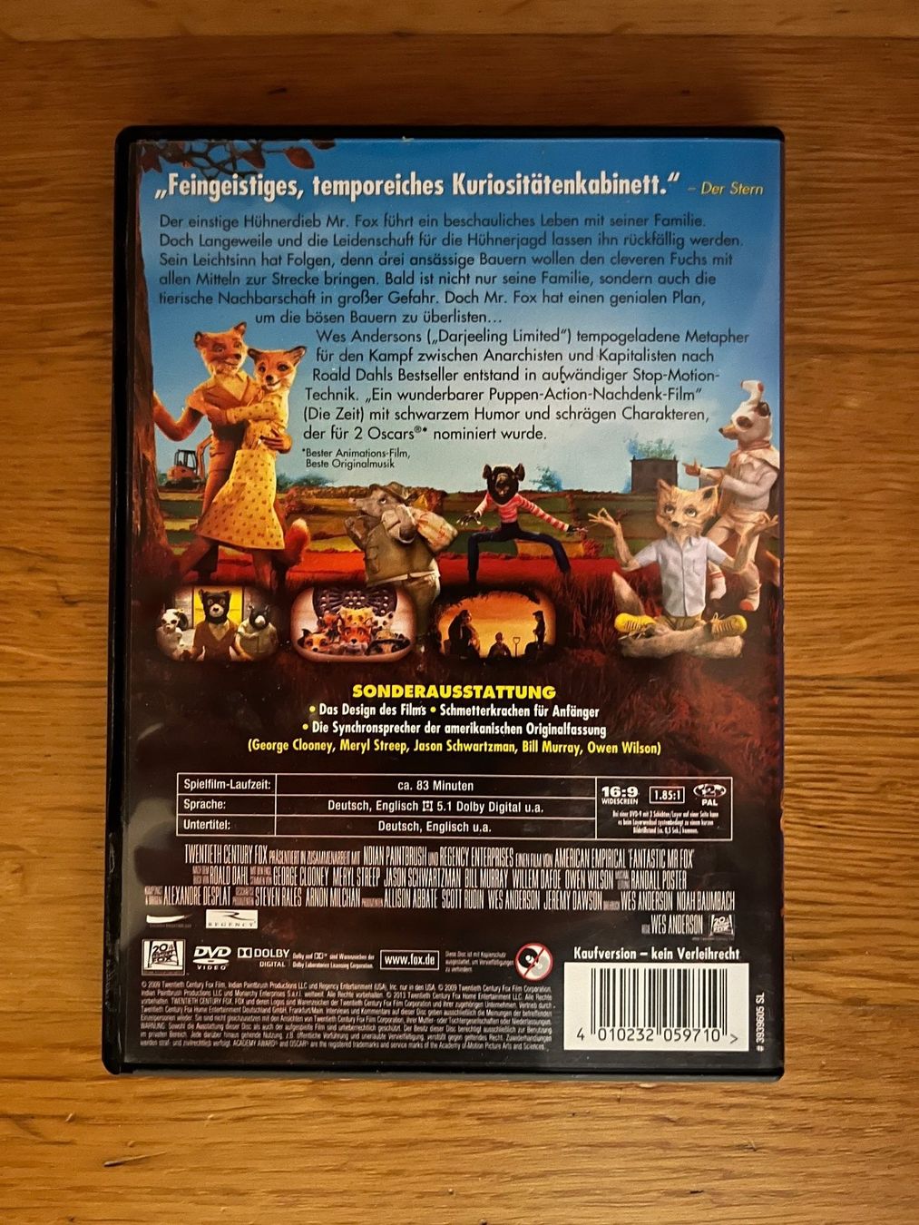 Tutti i DVDs: DVD "Der fantastische Mr. Fox" – Usato da Grosswangen venduto da Vita500 1