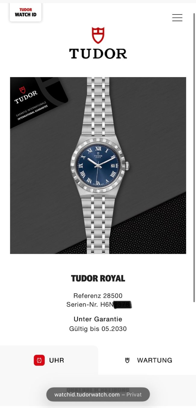 Tudor Orologi: TUDOR Royal Blue Fullset mit Garantie – Usato da Birsfelden venduto da Mynos 2