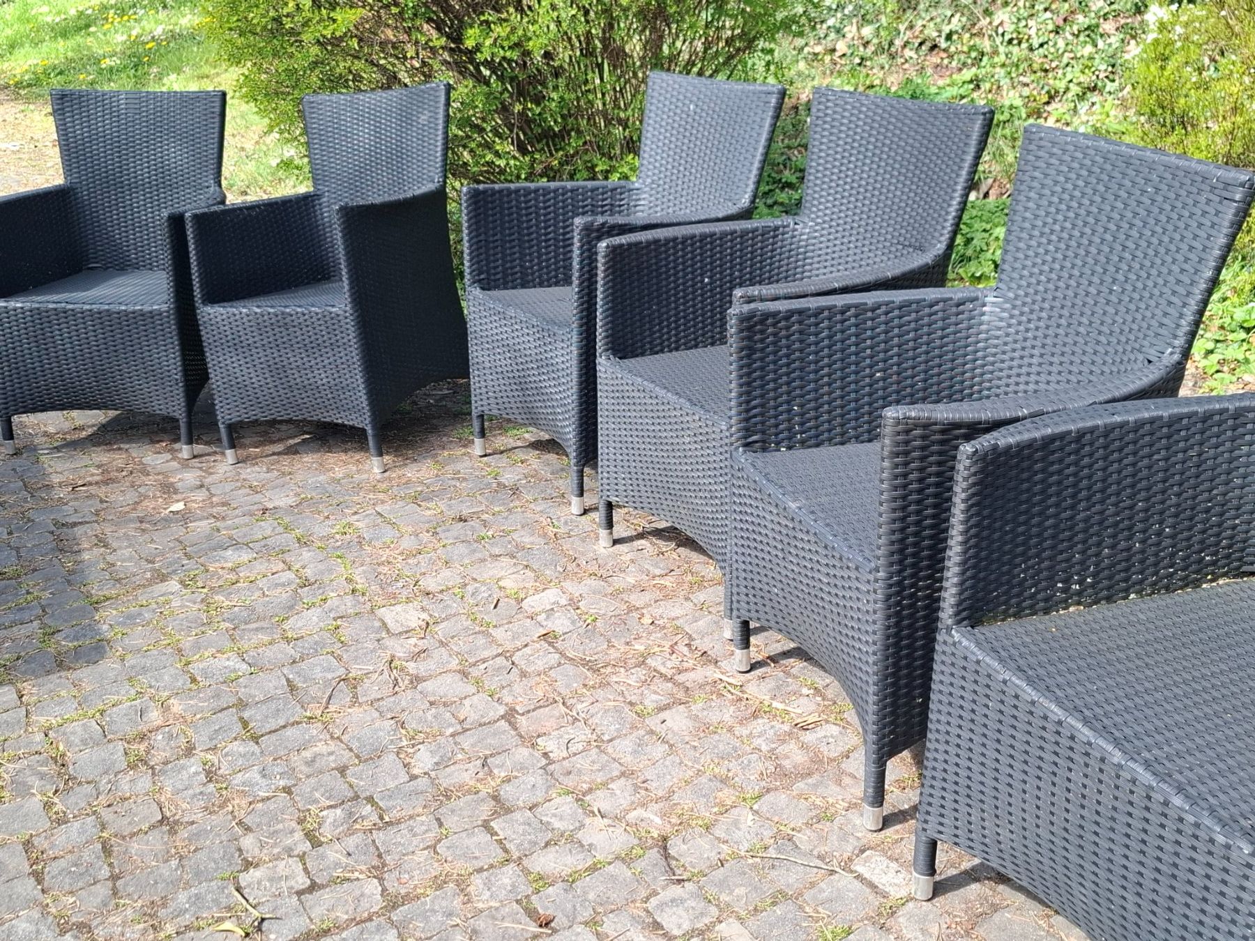 Sedie: 6 Rattan Gartenstühle schwarz – Usato da Weiningen ZH venduto da Tina.gehrer