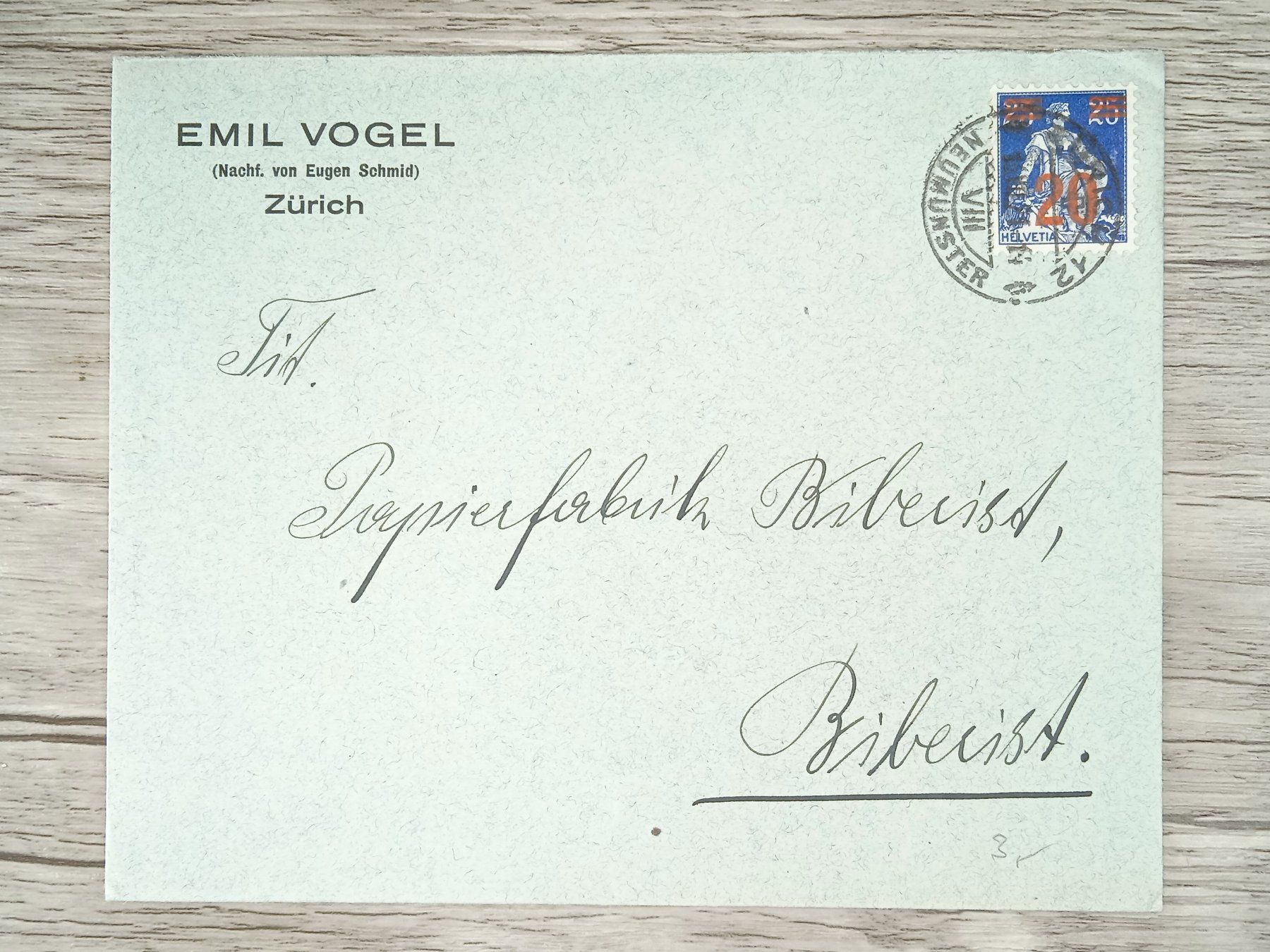 Tutti i francobolli: TR02 Enveloppe + Timbre Suisse 1921 – Usato da Cousset venduto da Patrick_Collections