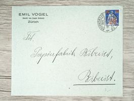 TR02 Enveloppe + Timbre Suisse 1921