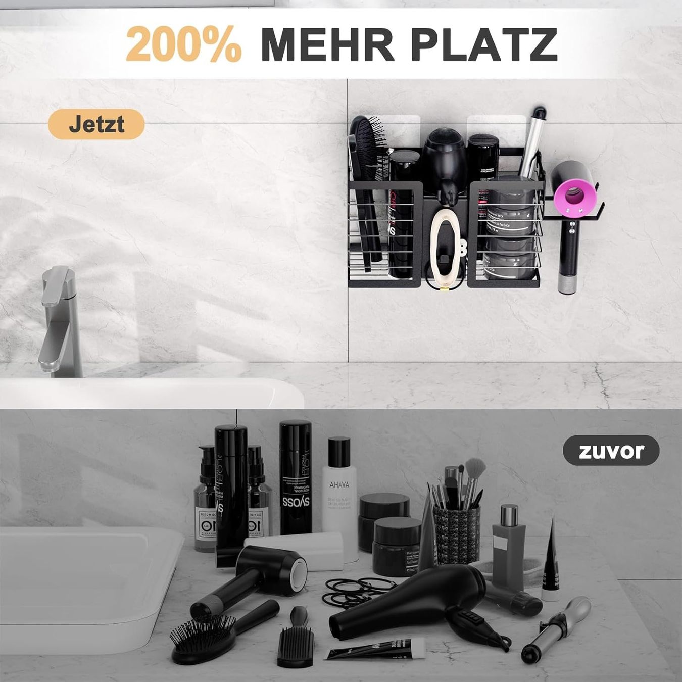 Scaffali: Fönhalter Ohne Bohren Badezimmer Organizer – Nuovo (secondo la descrizione) da Thun venduto da 365buy 1