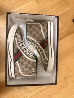Gucci Tennis 1977 Canvas High Top Beige GG Print 