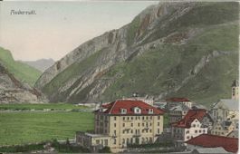 Andermatt UR Hotel + Kirche ca. 1920  sehr gut erhalten