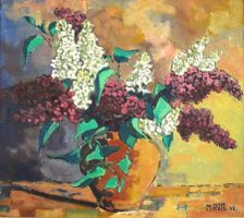 RÜFLI Marc (CH , 1928 - unbek.) - FLIEDER - Ölmalerei , 1948