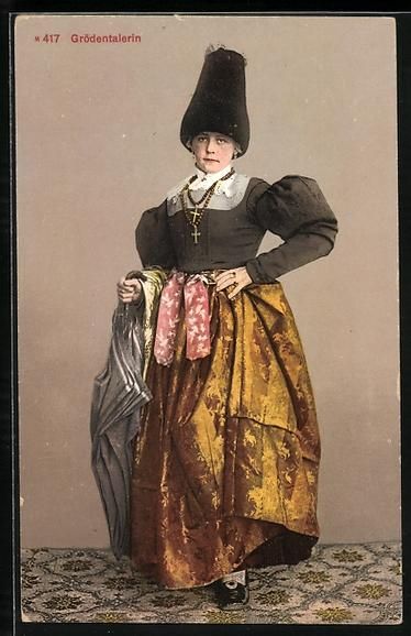 Cartoline postali: AK Schweizerin in Grödentaler Tracht – Usato da Berlin venduto da bartko-reher