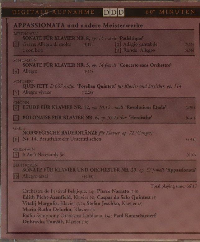 CDs: Appassionata Und Andere Meisterwerke – Gebraucht aus Luzern von CONTENTI 2