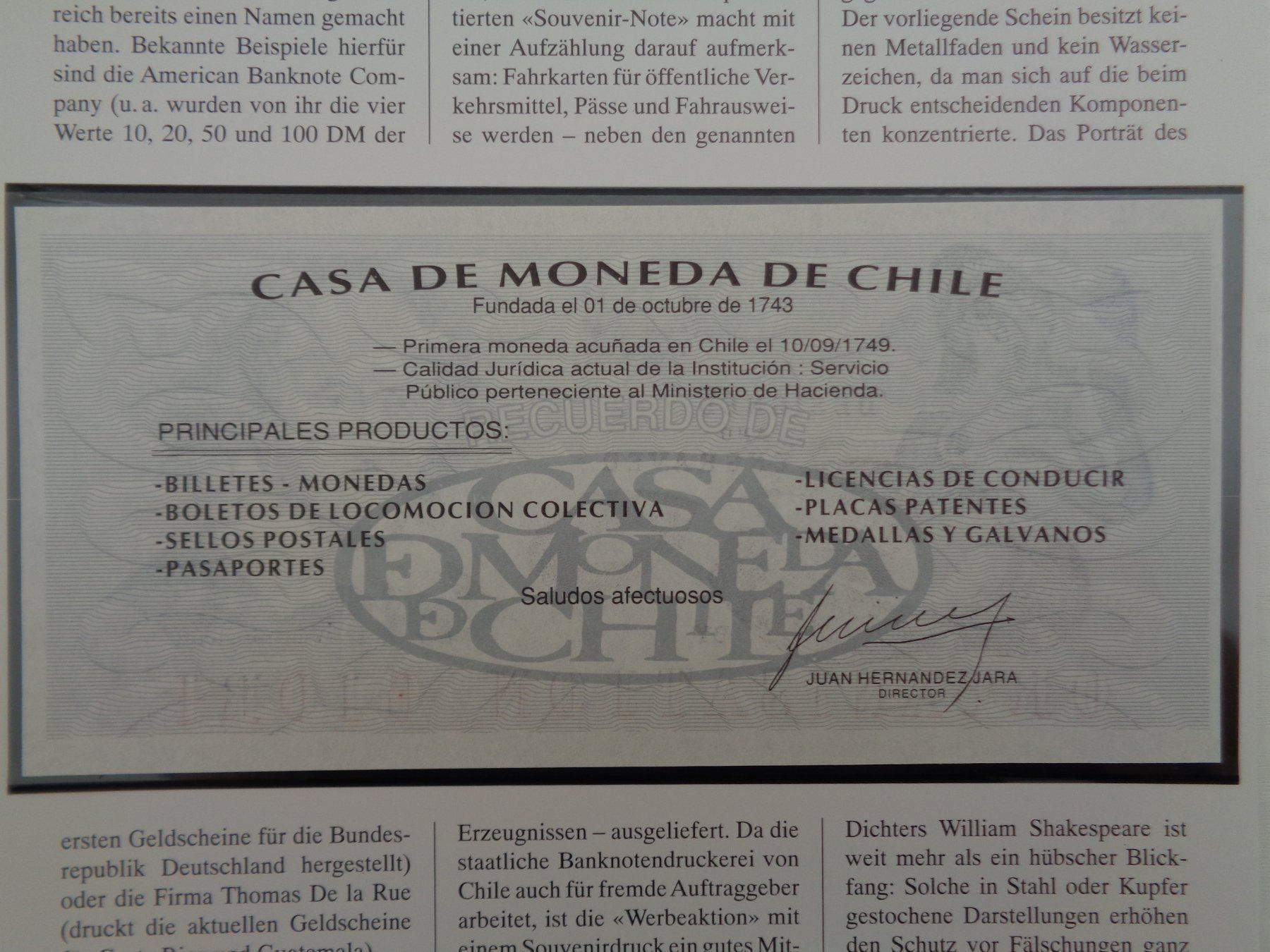 Billets de banque: Notenbrief-William Shakespeare Giori – Neuf (Voir description) à Chur par omonia 2