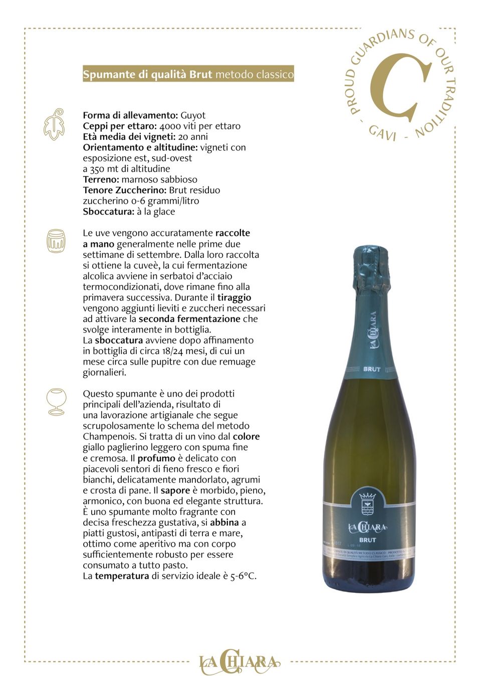 Vino: MAGNUM -  SPUMANTE - La Chiara - PIEMONTE – Nuovo e nell'imballaggio originale da Sils/Segl Baselgia venduto da myCantina 1