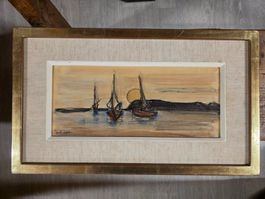 Gemälde Bild - Sommernacht Norwegen 1959 - Jack Sigri.