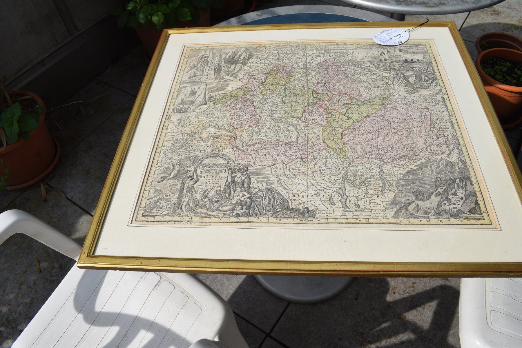 Incisioni: Kupferstich Mathaeus Seutter 1730 Schweiz – Usato da Brügg BE venduto da Aristotolius
