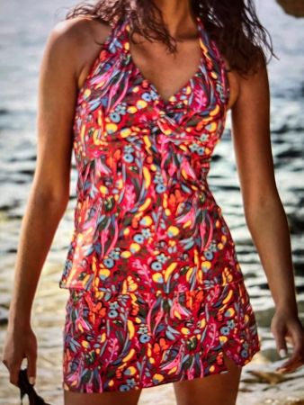 Maillot de bain Tankini motifs fleuris - NEUF Taille L