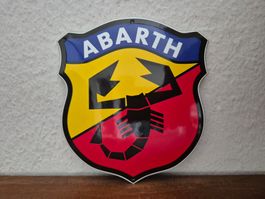 Emailschild Fiat Abarth Werkstatt Service Oil Emaille Schild