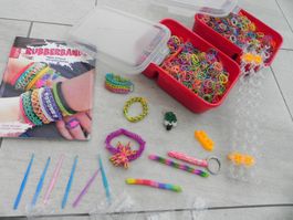 Loom Bands Set - viele Gummis, Zubehör, Anleitung