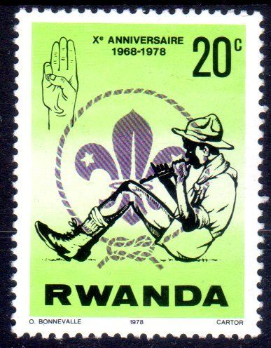 Tutti i francobolli: 1978 RWANDA PFADFINDERMARKE GESTEMPELT - MA69 – Usato da Losone venduto da EM2019