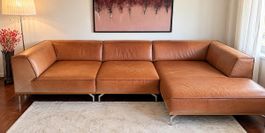 Ecksofa Leder braun 300 x 205 cm in gutem Zustand