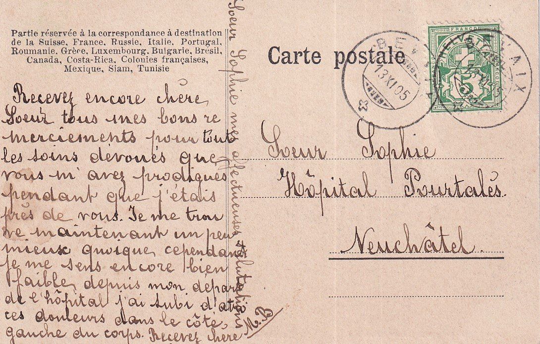 Cartoline postali: Bevaix  NE   -   Vue générale      en 1905 – Usato da Brig venduto da Valcards54 1